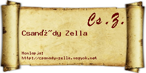 Csanády Zella névjegykártya